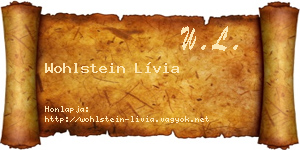 Wohlstein Lívia névjegykártya